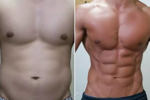 25岁小伙坚持减脂四个月的体型变化